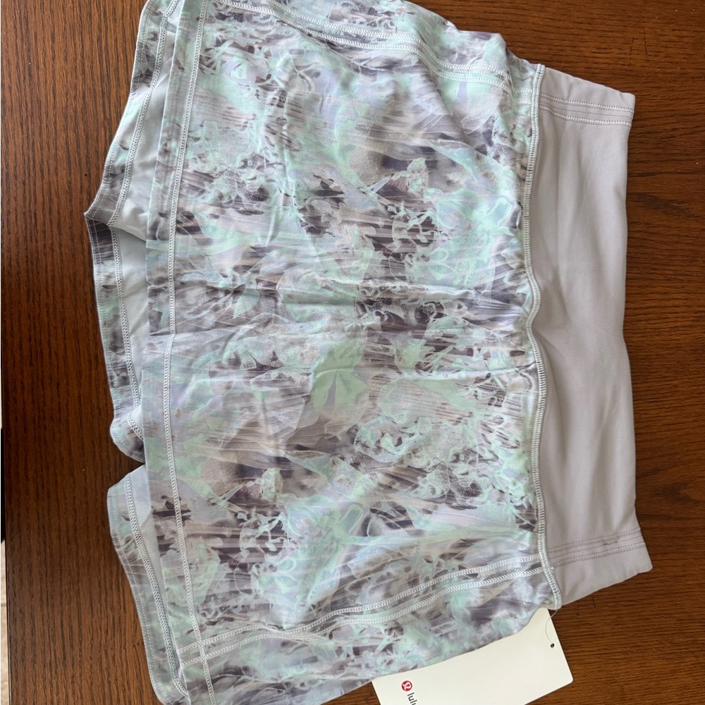 Lululemon NWT Light Mint & Gray Athletic Active Skirt with Shorts